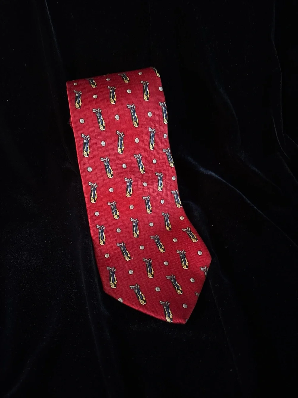 Tommy Hilfiger Golf Theme Men’s Necktie 100% Silk Made In USA